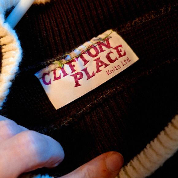 Vintage Clifton Place knits LTD. floral mock turtleneck sweater - Picture 4 of 5